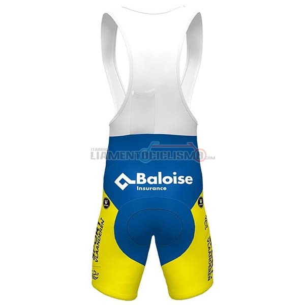 Abbigliamento Ciclismo Sport Vlaanderen-Baloise Manica Corta 2020 Bianco Giallo Blu